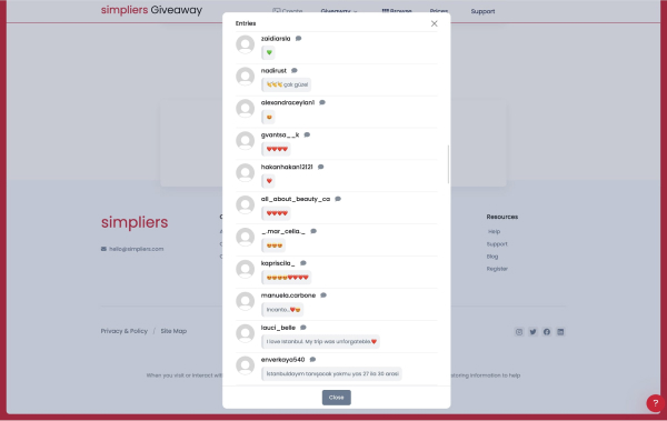 Selector de sorteo gratuito Elija un ganador entre todos los comentarios y me gusta para el sorteo